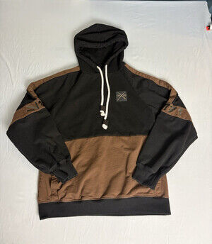 Star Wars Men's Fleece Pullover Hoodie Colorblock Black/Brown Graphic Logo M